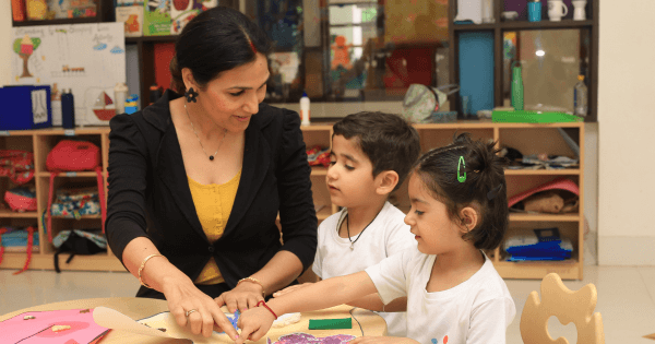 Children in a pre-primary school engaged in safe and secure learning activities
