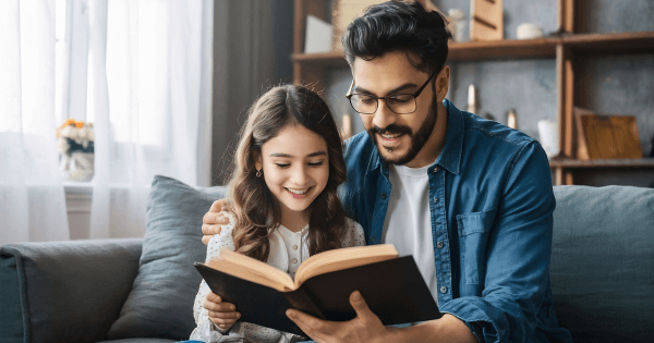 Parent Reading Aloud to Preschooler at Best Preschool in Gurgaon
