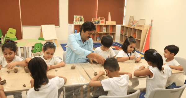 Child Creating Art at the Best Daycare in Gurgaon